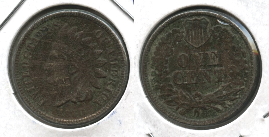 1860 Indian Head Cent Fine-12 #s Porous