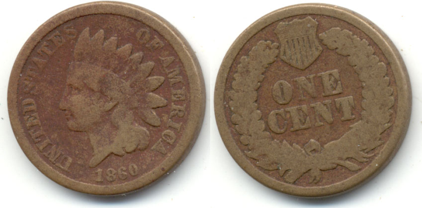 1860 Indian Head Cent Good-4 a