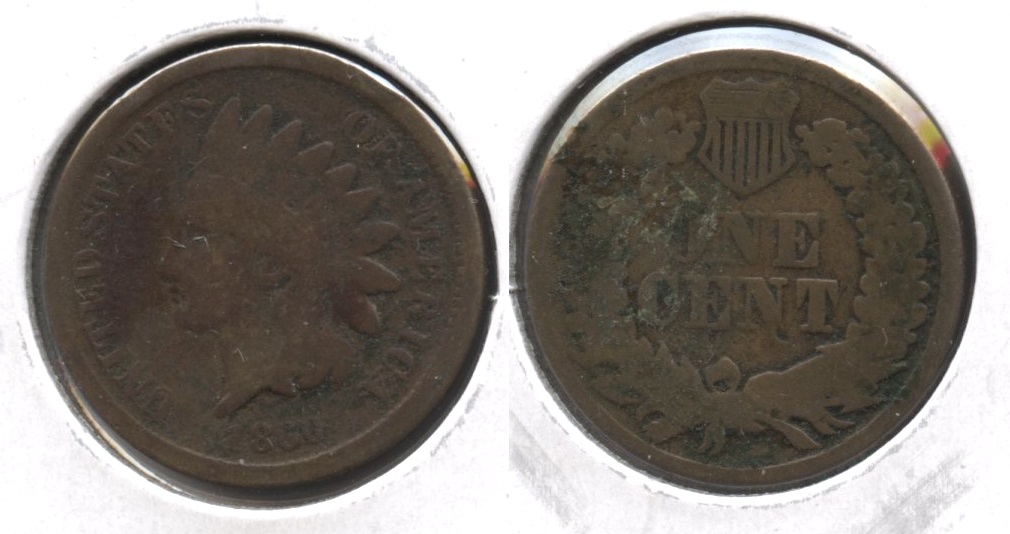 1860 Indian Head Cent Good-4 #bi Dark
