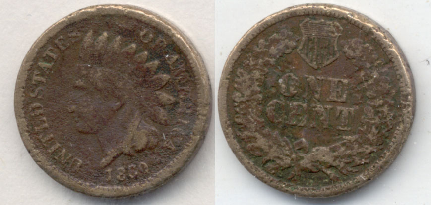 1860 Indian Head Cent Good-4 g Corroded