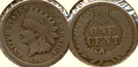 1860 Indian Head Cent Good-4 p