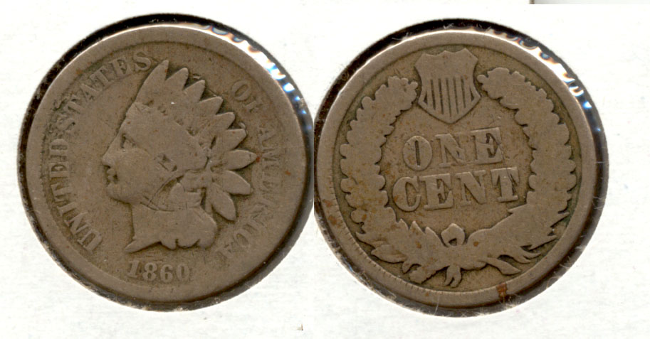 1860 Indian Head Cent Good-4 v