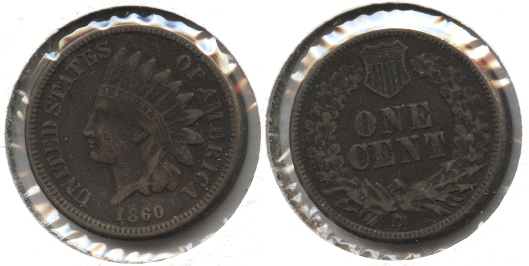 1860 Indian Head Cent VF-20 #d Dark