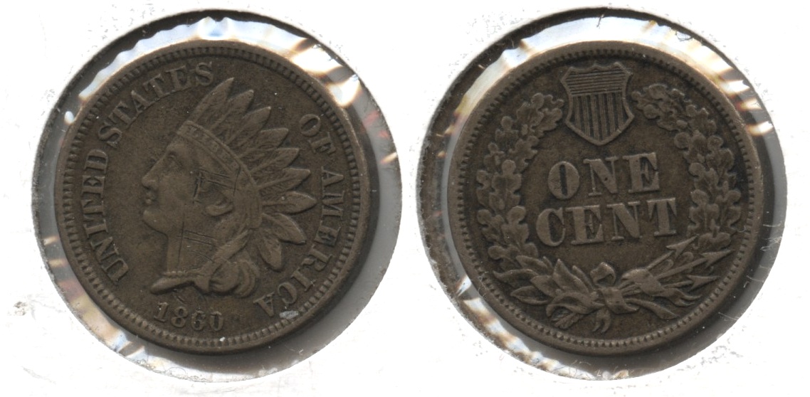 1860 Indian Head Cent VF-20 #f Minor Scratch