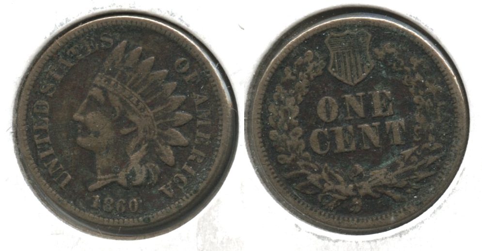 1860 Indian Head Cent VF-20 #k Dark
