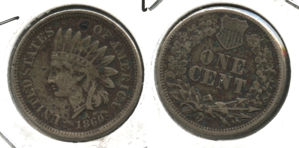 1860 Indian Head Cent VF-20 #l Porous