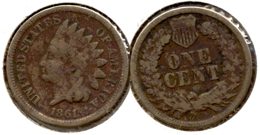 1861 Indian Head Cent Good-4 i Dark