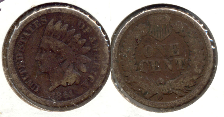 1861 Indian Head Cent Good-4 j Dark