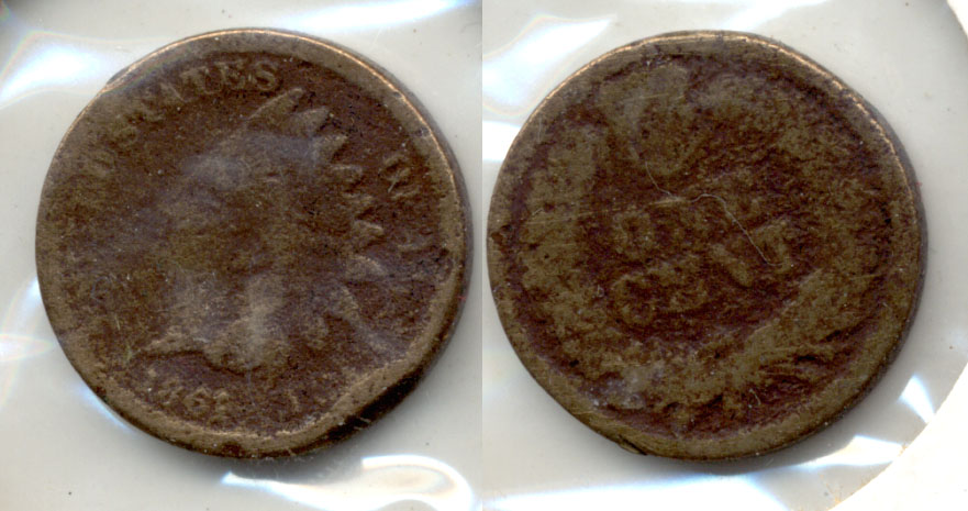 1861 Indian Head Cent Good-4 k Porous