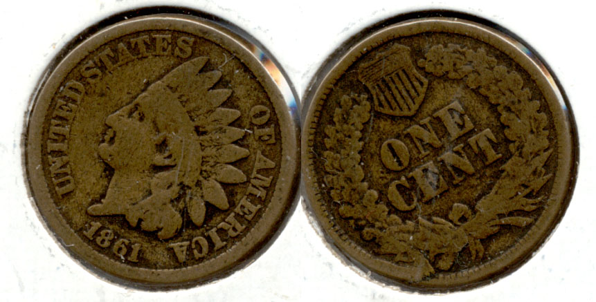 1861 Indian Head Cent Good-4 p