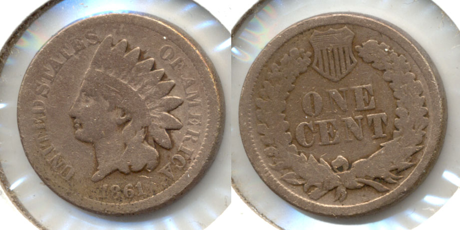 1861 Indian Head Cent Good-4 q Cleaned