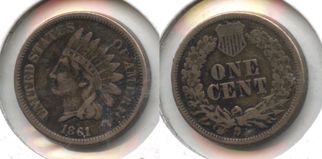1861 Indian Head Cent VF-20 #b Dark