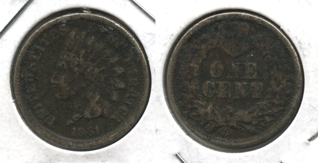 1861 Indian Head Cent VG-8 #f Porous