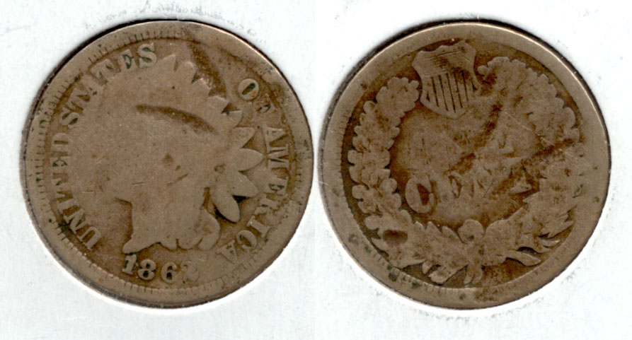 1862 Indian Head Cent AG-3 Bumps