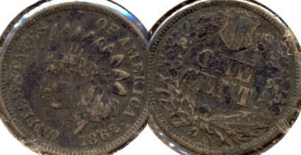 1862 Indian Head Cent Fine-12 b Dark