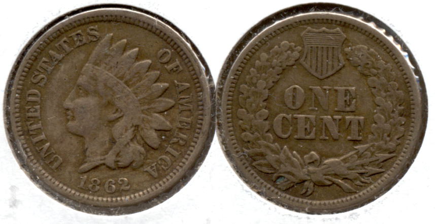 1862 Indian Head Cent Fine-12 i