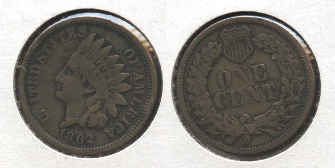1862 Indian Head Cent Fine-12 #o