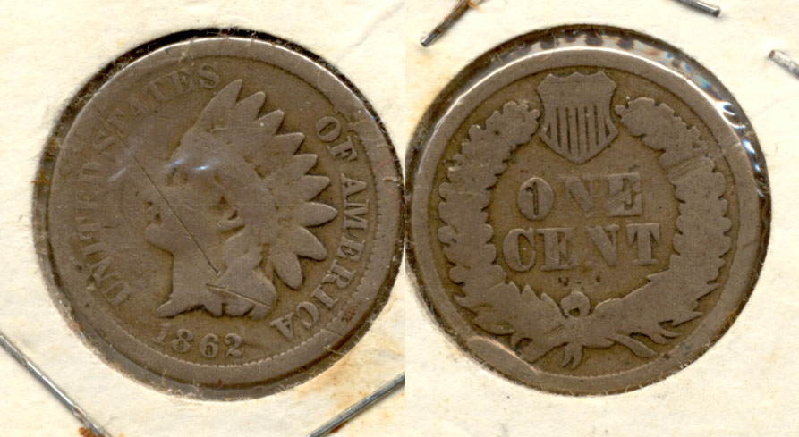 1862 Indian Head Cent G-4 ac Scratches