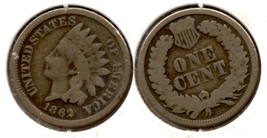 1862 Indian Head Cent G-4 aq