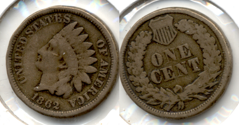 1862 Indian Head Cent G-4 ar