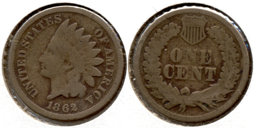 1862 Indian Head Cent G-4 au