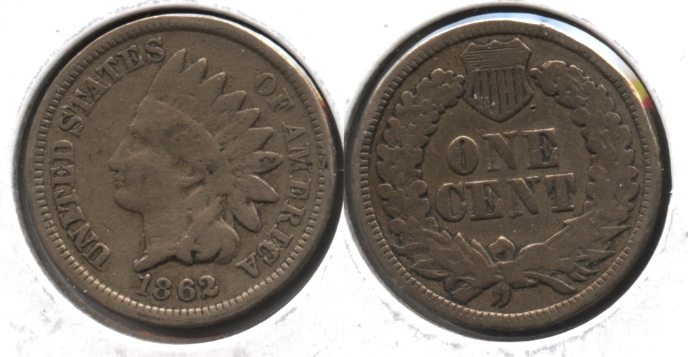 1862 Indian Head Cent G-4 #az Light Clean