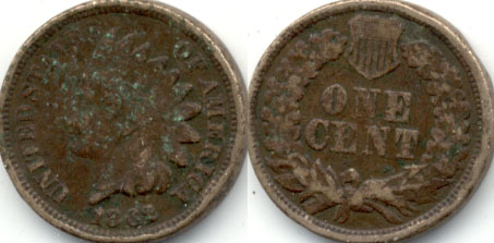 1862 Indian Head Cent G-4 c Corrosion
