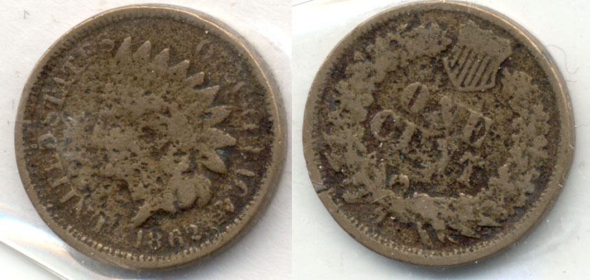 1862 Indian Head Cent G-4 m Pitting
