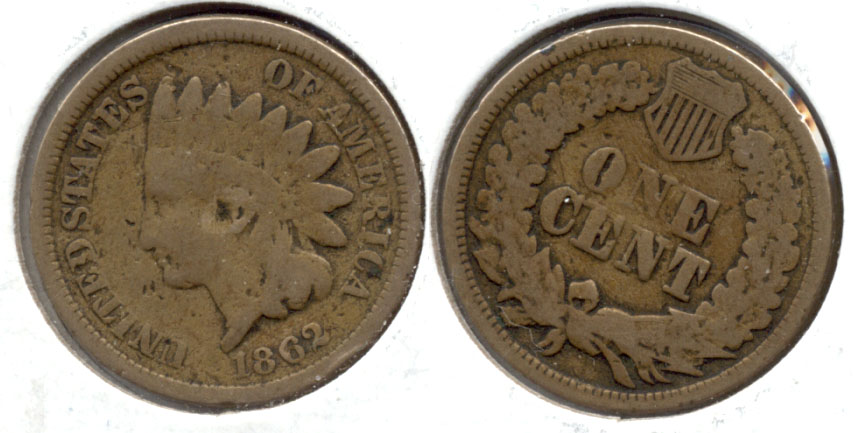 1862 Indian Head Cent G-4 t
