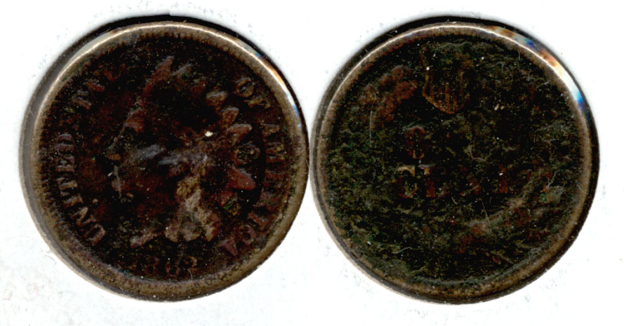 1862 Indian Head Cent G-4 x Dark