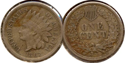 1862 Indian Head Cent VF-20