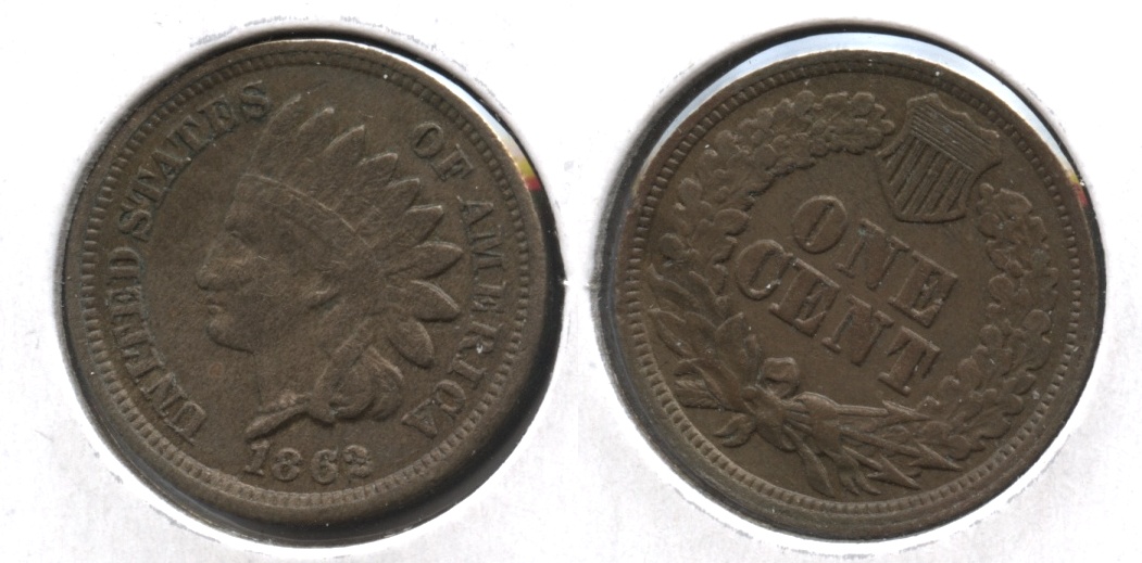 1862 Indian Head Cent VF-20 #k Rotated Reverse