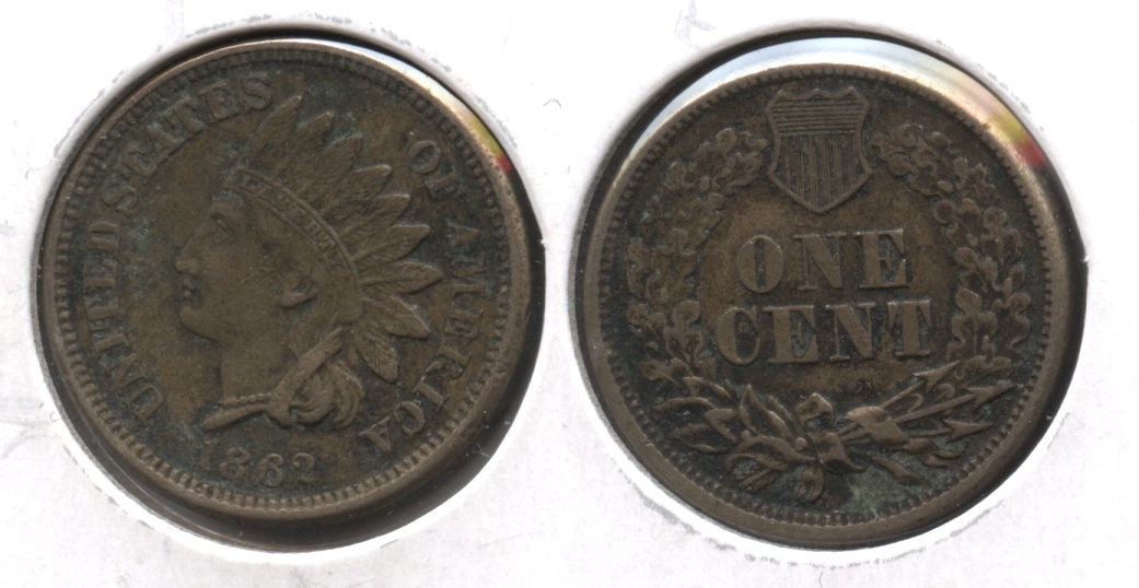 1862 Indian Head Cent VF-20 #l Bit Dark