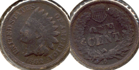 1862 Indian Head Cent VG-8 Dark