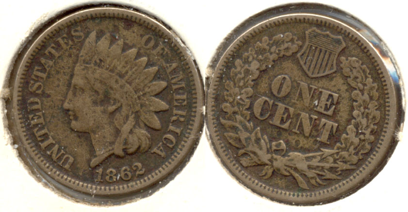 1862 Indian Head Cent VG-8 c