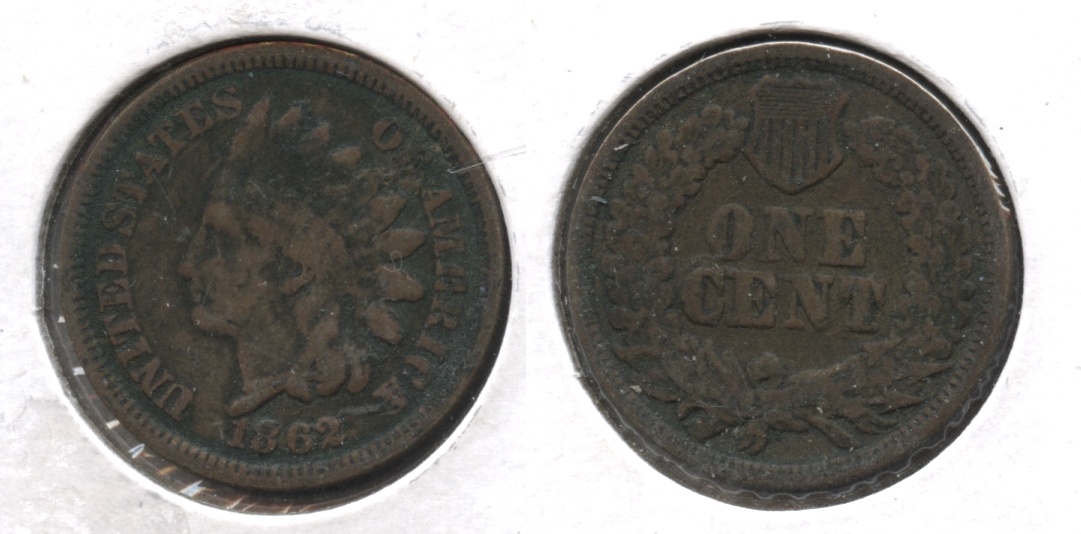 1862 Indian Head Cent VG-8 #o Dark