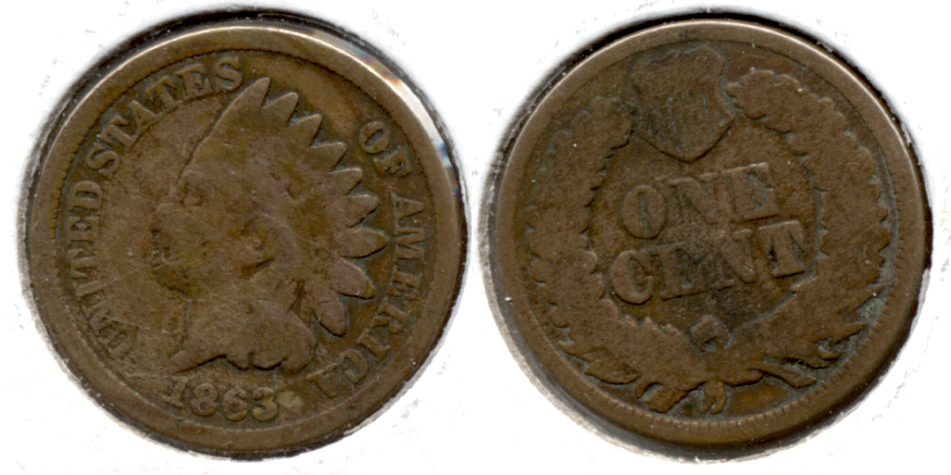 1863 Indian Head Cent AG-3 a