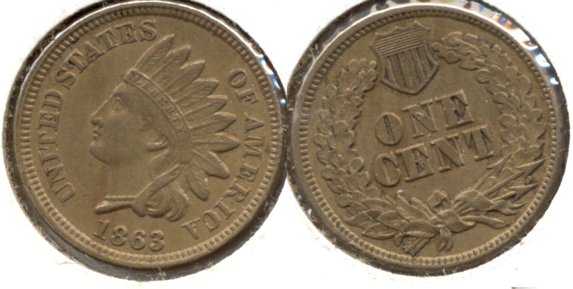 1863 Indian Head Cent AU-55