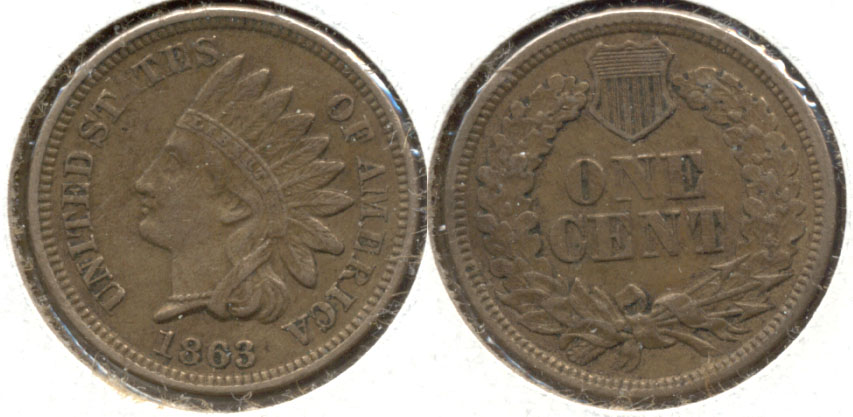 1863 Indian Head Cent EF-40 a