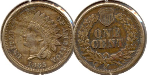 1863 Indian Head Cent EF-40 b