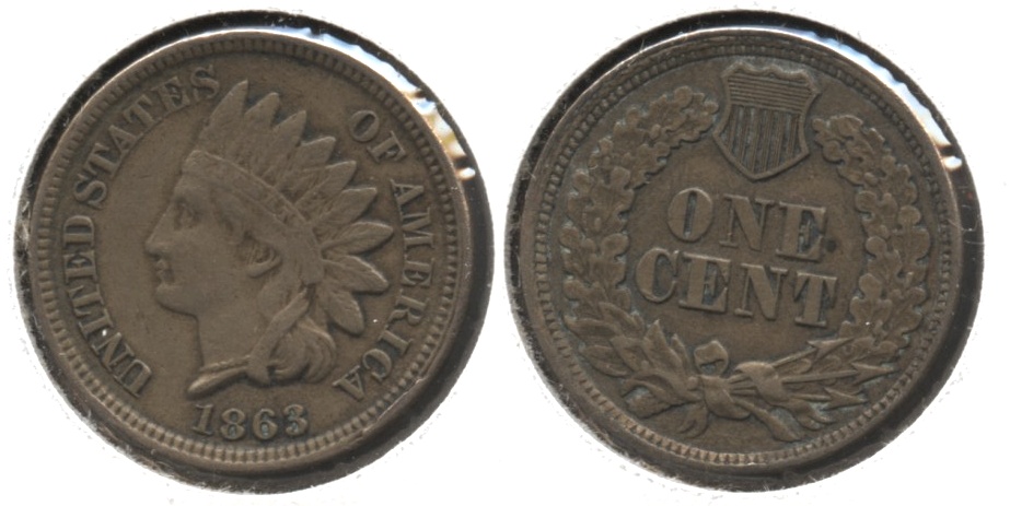 1863 Indian Head Cent EF-40 #d