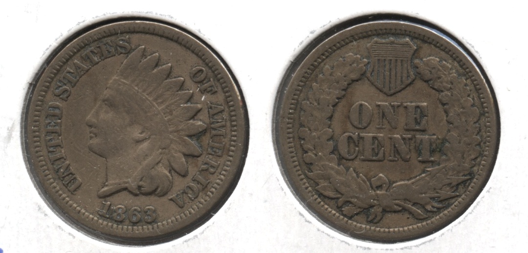1863 Indian Head Cent Fine-12 #o