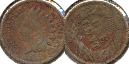 1863 Indian Head Cent Good-4 ab Hits