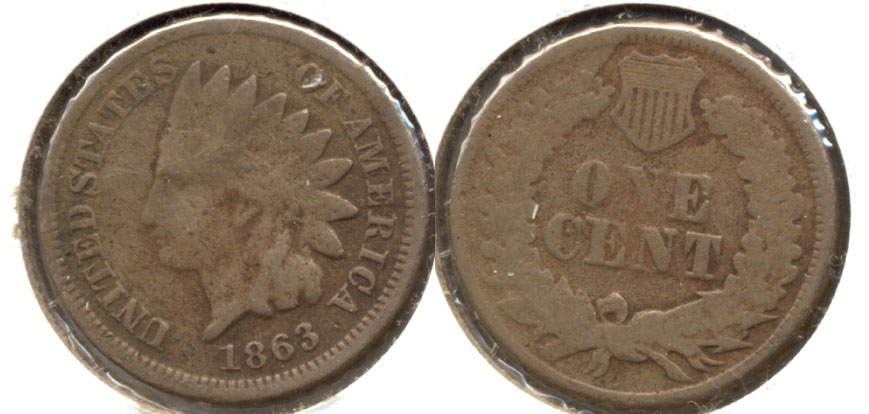 1863 Indian Head Cent Good-4 ax