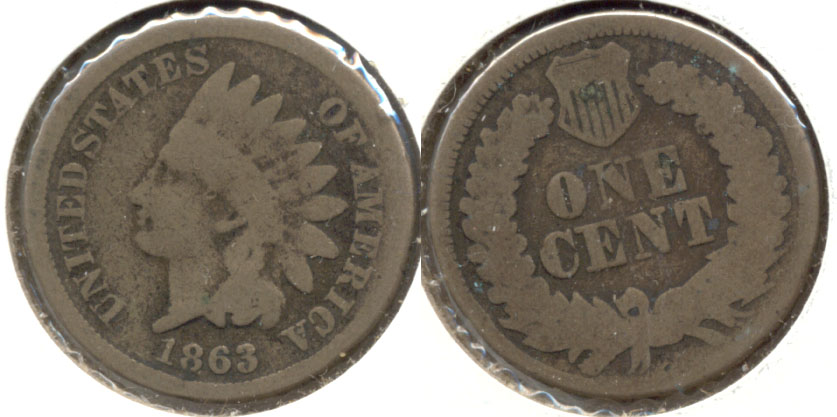 1863 Indian Head Cent Good-4 ay