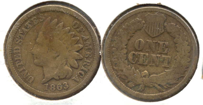 1863 Indian Head Cent Good-4 b