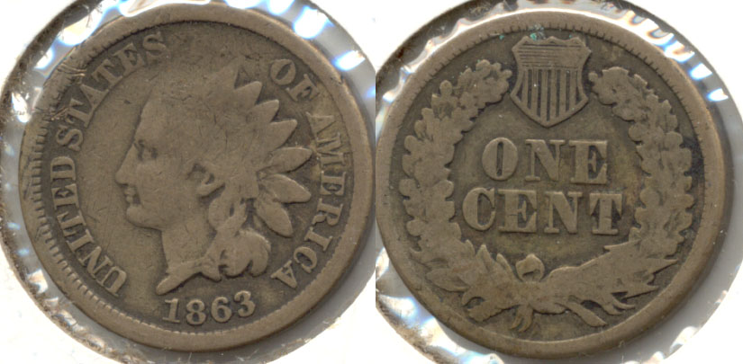 1863 Indian Head Cent Good-4 bg