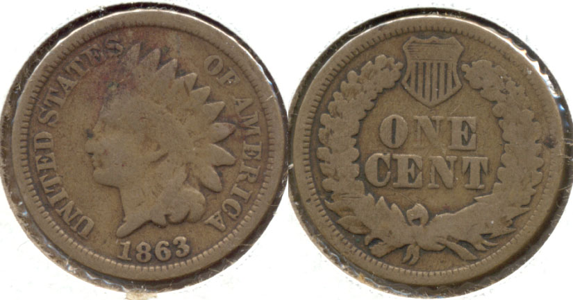 1863 Indian Head Cent Good-4 bh