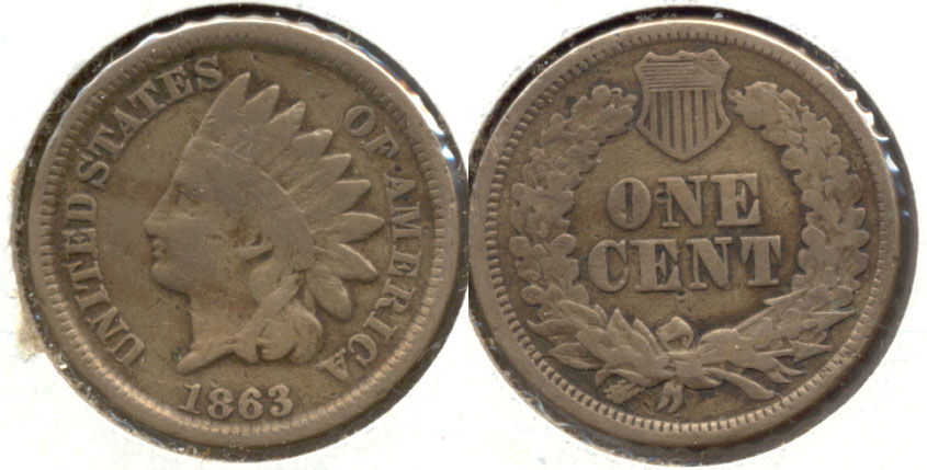 1863 Indian Head Cent Good-4 bj