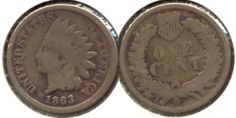 1863 Indian Head Cent Good-4 bt